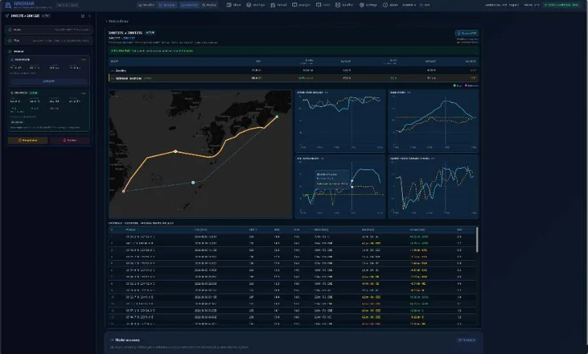 WindMar performance analysis along a leg