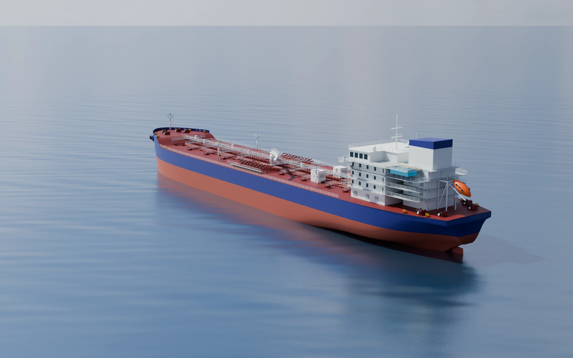 TANKER MAR exterior study at sea, with identifying names, IMO number and operator emblem removed